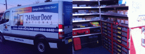 A 24 Hour Door Service Van Stocked with supplies