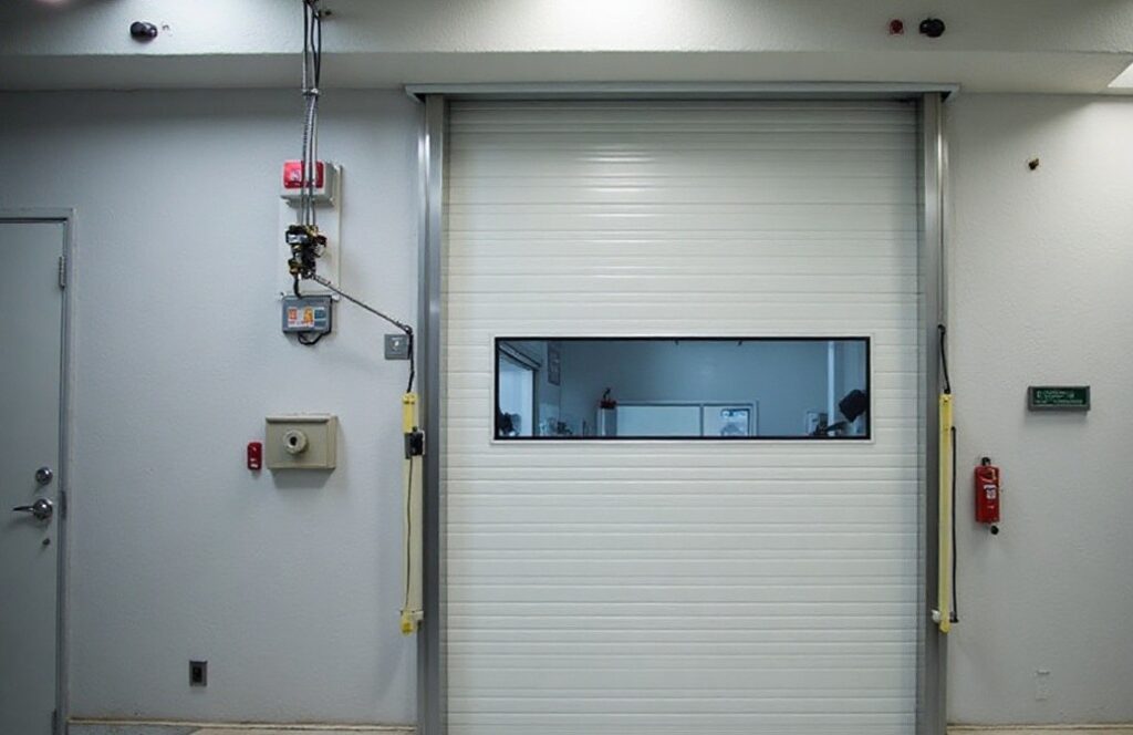 Technician diagnosing potential door system failure