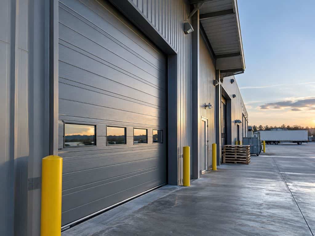 Large sectional overhead door at a commercial facility for Industrial Door Installation and Replacement Atlanta, GA.
