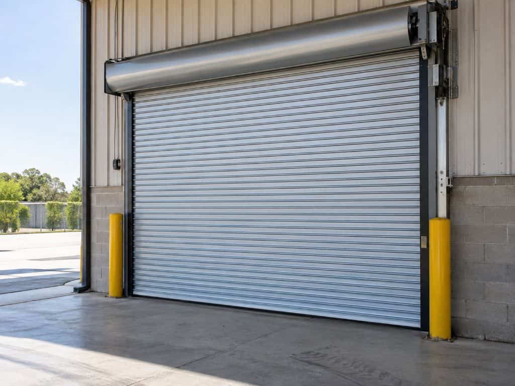 Rolling steel overhead door for Rolling Gate Services Atlanta, GA at a commercial facility.
